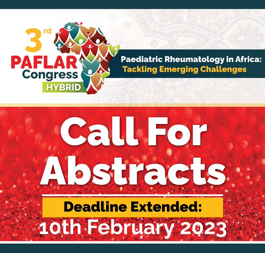 #PaediatricRheumatologyRocks #SpreadTheWord #GlobalPaediatricRheumatologyCongress #StrongerTogether @paflar @Kenyapaeds #AfyaYaWatotoWetu
3rd PAFLAR Congress Registration Now Open
paflar.org/2023-paflar-co…