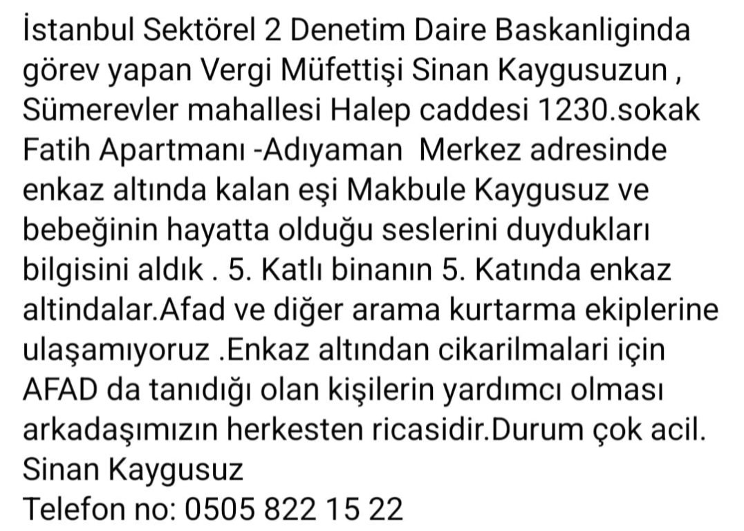 Nurdndumn's tweet photo. @AFADBaskanlik https://t.co/FHoRnRXeYt