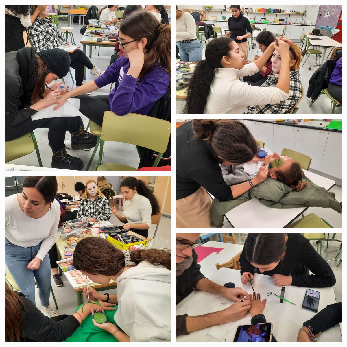 FPCanVilumara's tweet photo. Tallers de maquillatge per part de 2nB #CFGS #EducacióInfantil
#professionalscompetents
#FP #SSC https://t.co/QEvdH1Rhrj