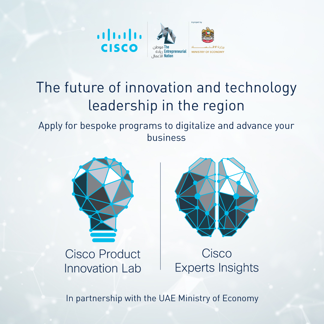 ciscomiddleeast's tweet photo. #CiscoUAE Country Digital Acceleration Program "CDA," is proud to announce a partnership with The Entrepreneurial Nation, an initiative by The UAE #MinistryofEconomy to boost enterprises' business management and digitalization practices.
@Entrp_Nation 
https://t.co/tx7uRsSC7x https://t.co/F0DLY1BeZ4