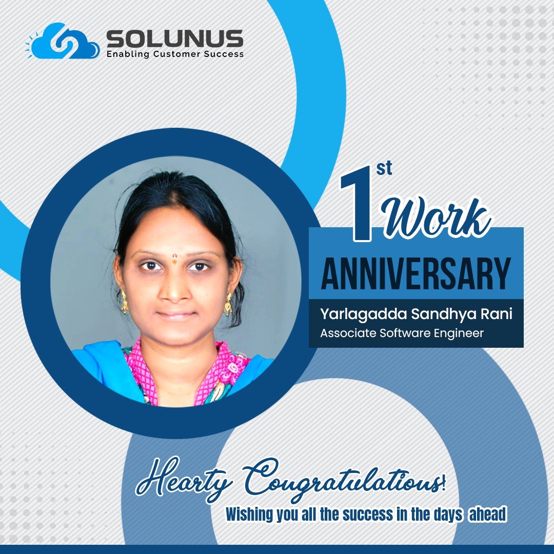 solunusinc's tweet photo. Congratulations on completing your 1st year at #Solunus, Sandhya Yarlagadda! Thank you for all your hard work and dedication!
#EmployeeAppreciation #WorkAnniversary #LifeAtSolunus https://t.co/QvgiaRzQsd