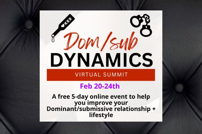 Did you hear about the free D/s Dynamics Virtual Summit 2/20-24? I&rsquo;ll be presenting alongside a bunch<a href="/tag/nationalkinkmonth"class="tags"><span>#nationalkinkmonth</span></a><a href="/tag/kinktober"class="tags"><span>#kinktober</span></a><a href="/tag/nationalkinkda"class="tags"><span>#nationalkinkda</span></a>
