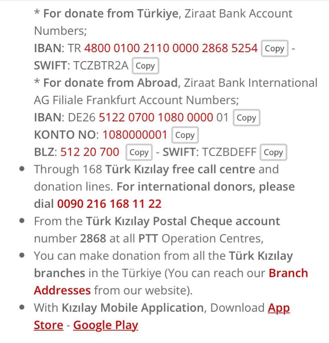 We have 3000 lives passed away close to 20000 injured and many more in rubbles . Death toll is increasing. If you can encourage your communities for donation to Kızılay ( Turkish Red Crescent) and AFAD, We would be grateful☘️