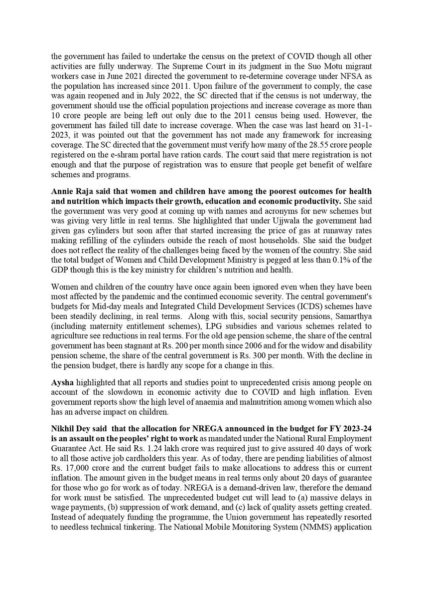 rozi_roti's tweet photo. The union budget 2023 is completely unresponsive to the needs of the majority of the people who are still struggling to earn a decent livelihood and is biased towards reviving the economy for the big corporates. 
@PMOIndia @nsitharaman @PiyushGoyalOffc @MoRD_GoI https://t.co/VoaEJCEz68