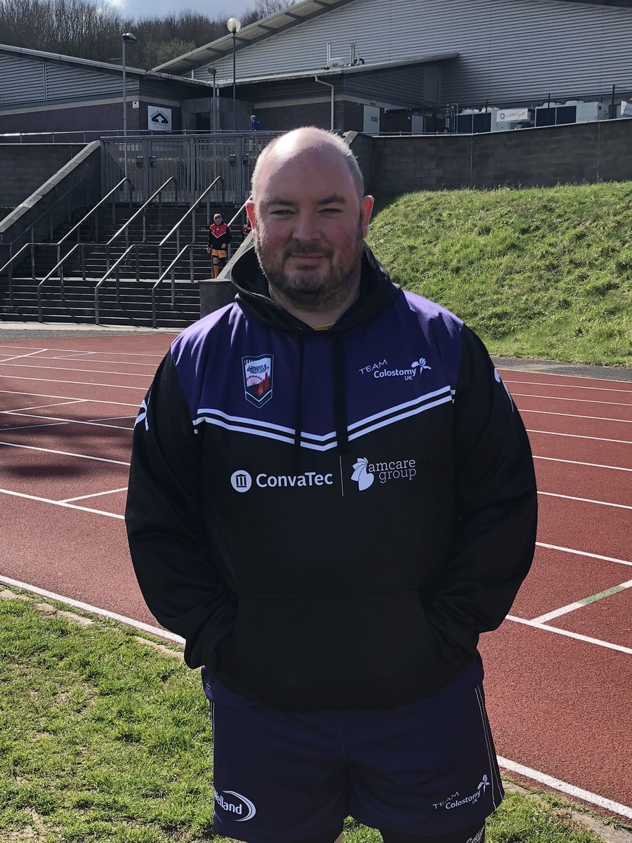 After battling #IBD & 29 operations in 3 years @JohnFlood81 never thought he’d play rugby again. On March 5 see him in action when we face the Royal Navy Masters as a curtain raiser to @HunsletRLFC V @NWCrusaders Will you be there like John? colostomyuk.org/active-ostomat… 💜🏉