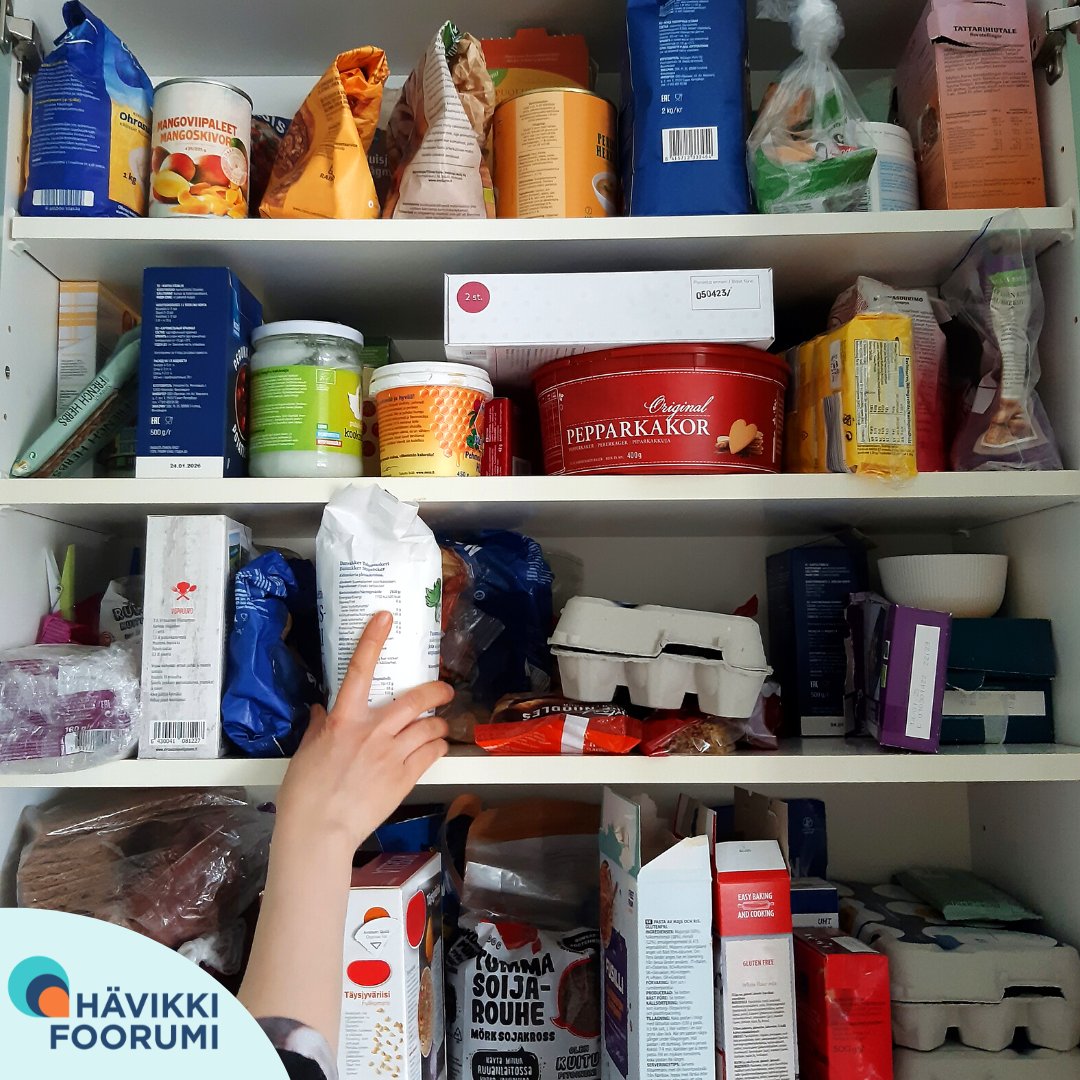 Riittäisikö kotonasi ruoka, jos et pääsisi käymään kaupassa pariin päivään? 7.2. vietetään kansallista varautumispäivää, joka muistuttaa varautumisen tärkeydestä. Lue ketjusta lisää #kotivara'n hyödyistä 1/4⛓️👇 #hävikkifoorumi #ruokahävikki #varautumispäivä #käytäjatäytä