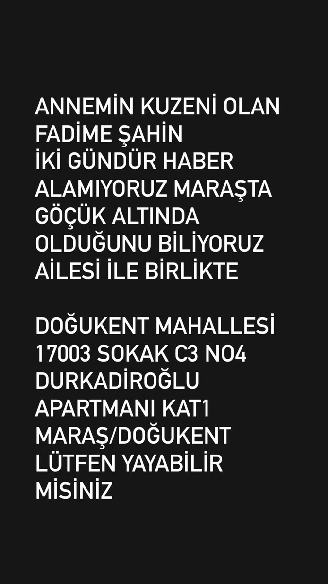 nbonlinee's tweet photo. LÜTFEN YAYALIM haber alamıyoruz ailesi ile beraber afad haber vermeye çalışıyorum kimse yardımcı olamıyor
#deprem #SONDAKIKA #YardımCağrısı https://t.co/4wHfEVOZsy