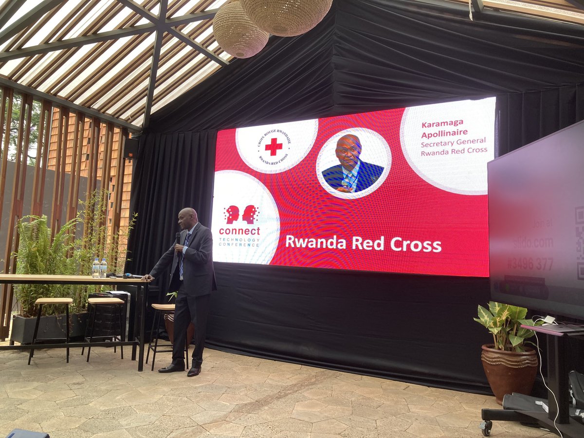Opening of CONNECT, Technology conference by #IFRC, #ICRC and National Red Cross and Red Crescent Societies, by Secretary General of Rwanda Red Cross, Karamaga Apollinaire. « Empowering local community to use digital tool should be at core of digital transformation. »