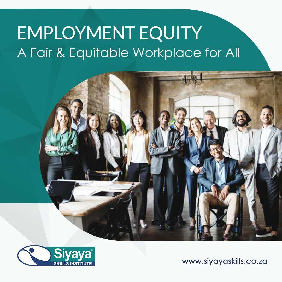 SiyayaSkills's tweet photo. The #EmploymentEquity Act promotes fairness in the workplace & ensures individuals receive equal opportunities. LET US ASSIST YOU with the obligatory #EEPlans & #EEReports. https://t.co/7c8uq3Yxib
#Compliance #Diversity #EquitableWorkplace #HR #DoL #SiyayaConsulting #Business https://t.co/nadRke4ici
