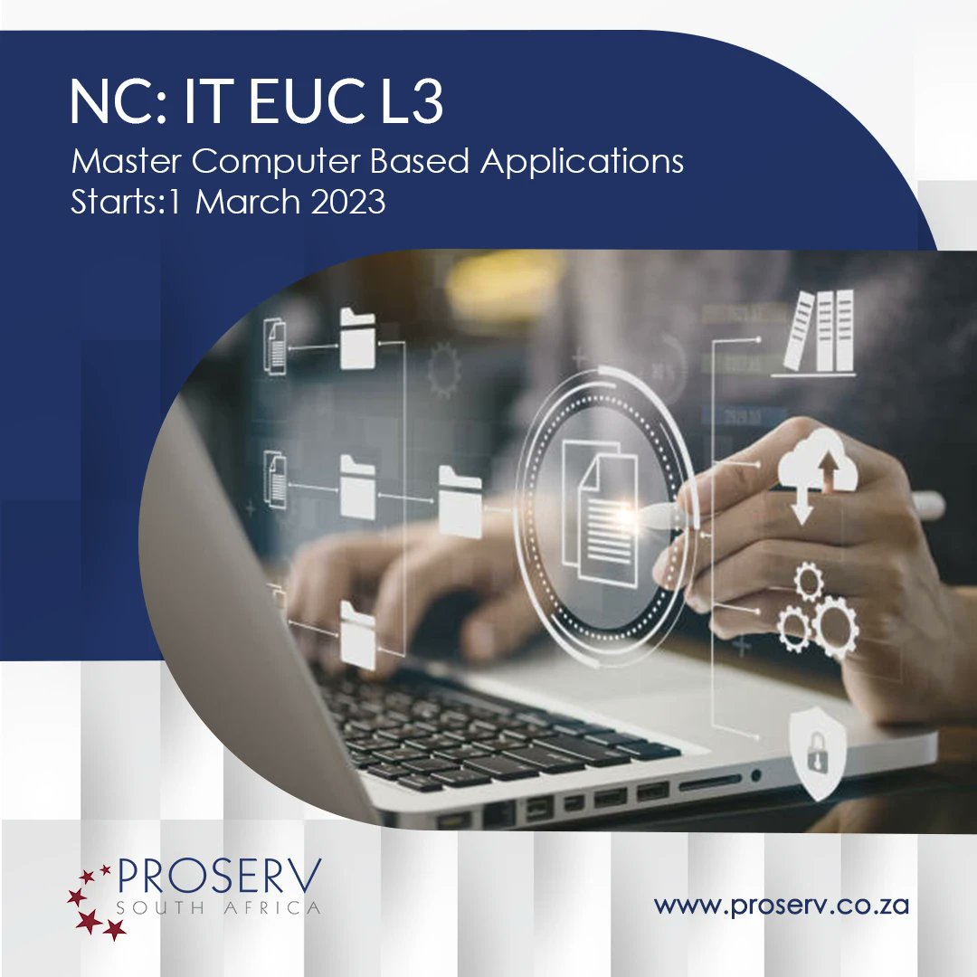 ProServZA's tweet image. Whether you work in #business or #IT, add the most in-demand skills to your CV. Learn how to use #EndUserComputing applications, with the #MICTSETA accredited qualification. BOOK NOW rdar.li/QdJzQZd
#ComputerTraining #SkillsDevelopment #MsOffice #Tech #PSA #EUC