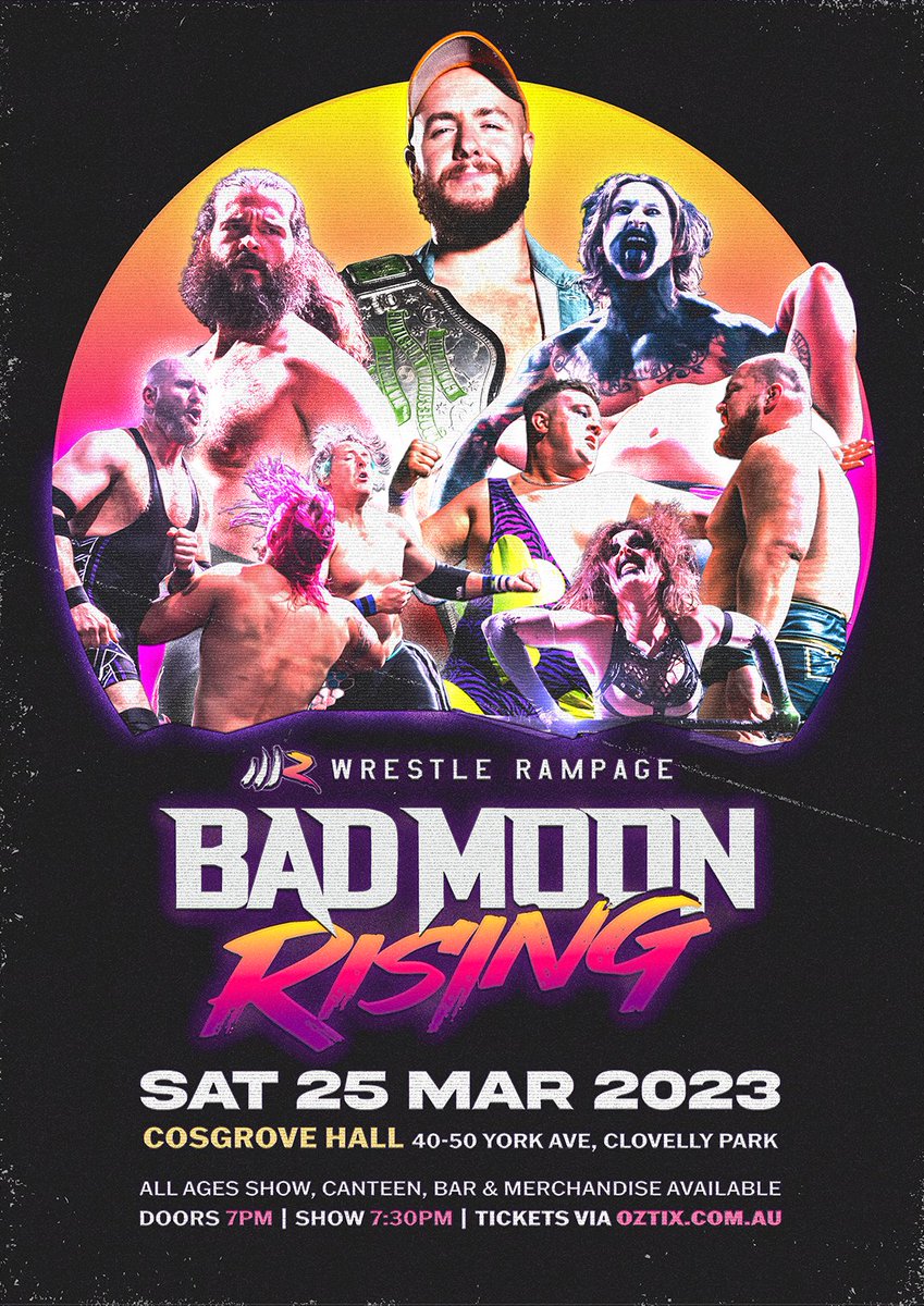 WRAustralia's tweet image. LIVE EVENT ANNOUNCEMENT | March 25th

I see the bad moon rising, I see trouble on the way.

@WRAustralia returns to Cosgrove Hall. Tickets available through Oztix Feb 8th.