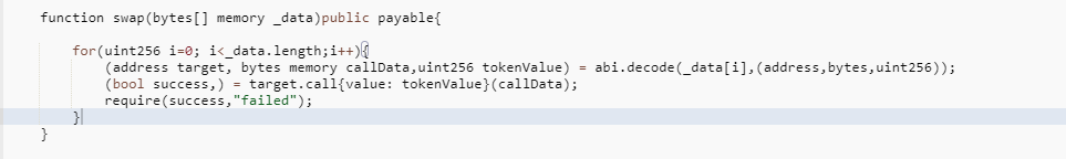 0xPoor4ever's tweet photo. another one vulnerable contract allows anyone to make arbitrary function calls https://t.co/GVMmVxkpon