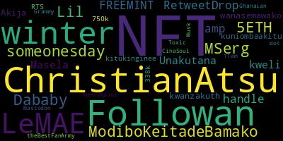 infokalyptisch's tweet photo. Trending in my timeline now: #NFT (2) #ChristianAtsu (1) #Followan (1) #winter (1) #LeMAE (1) #ModiboKeitadeBamako (1) #MSerg (1) #Lil (1) https://t.co/qh5K0FmneZ