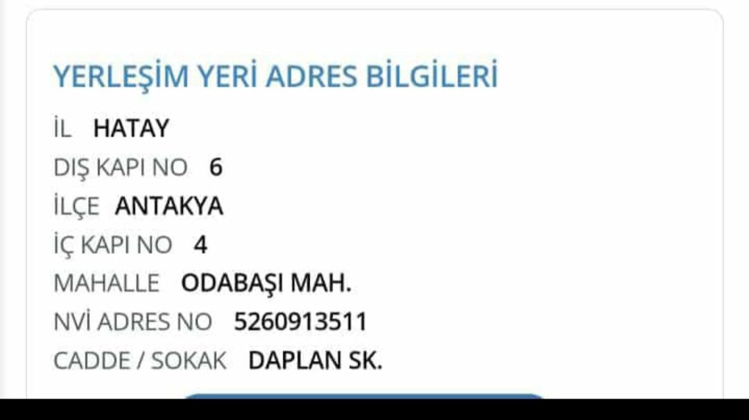tgyince's tweet photo. AFAD ekipleri bu bölgeye giremiyor yetersiz kalıyor. Hatay Antakya odabaşı mahallesi daplan sokak dış kapı no:6 iç kapı no:4 İsmail ince ve eşi Gülbahar ince ye ulaşamıyoruz enkaz altında AFAD yardım etsin. @AFADBaskanlik @DepremDairesi @AFAD_gonullu @UmkeHatay @IstanbulAFAD https://t.co/smcAfR4OQd