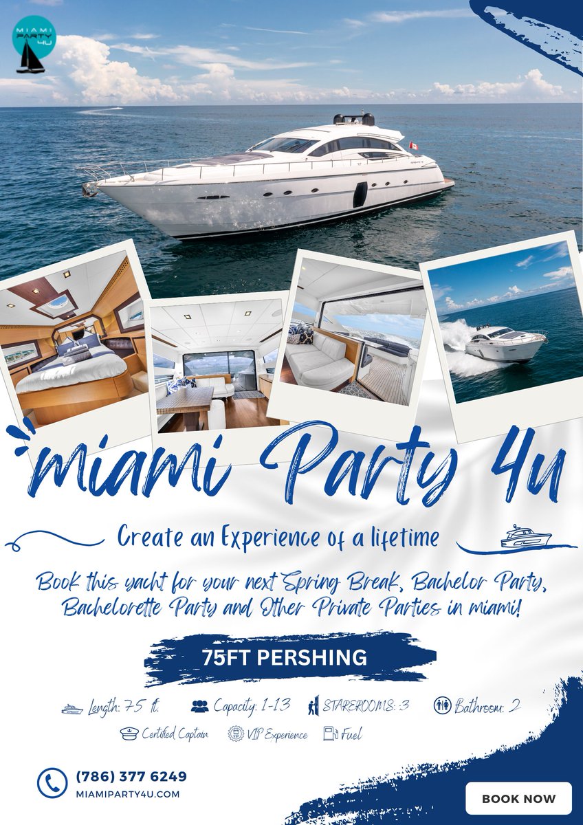 MiamiParty4u's tweet photo. Miami Party 4U specializes in luxury yacht rentals in Miami and Party Boat Charters. Celebrate your special occasion in one of our luxury Miami Yachts and explore Miami by the water. https://t.co/oTxL3ergxY