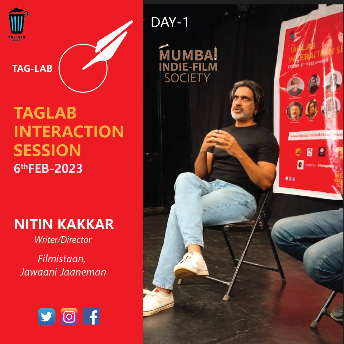 MumbaiIndiefilm's tweet photo. It's about the 1st day of our #TaglabProject, yesterday evening.
An evening spent with some great souls &amp; artists, writers &amp; Filmmakers. #taglabinteractionsession #NitinKakkar #badrinaathsabat
Thank you #NitinKakkar https://t.co/LLEsy9Fept