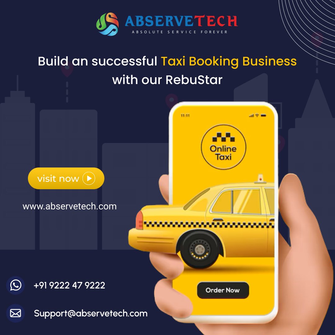 abservetech's tweet photo. Build a taxi booking business empire using our RebuStar product instantly.
https://t.co/nebqdlkupM
#Abservetech #RebuStar #Abs #Entrepreneurs #Entrepreneurship #Startups #StartupIdeas #BusinessIdeas #TaxiBookingSoftware #TaxiBookingScript #Business #TaxiBooking https://t.co/XC7Yitzix1