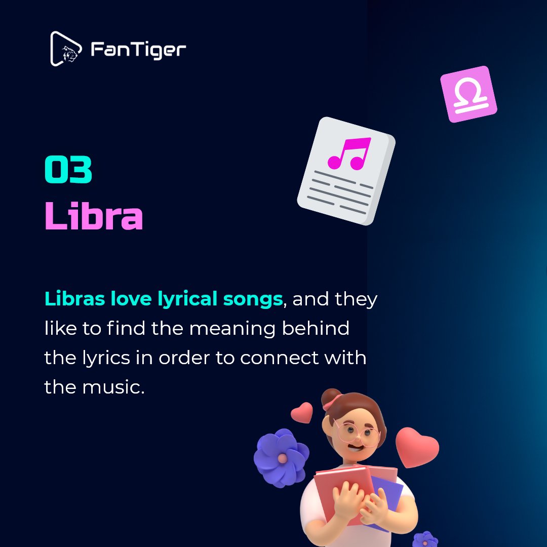 FanTiger_com's tweet photo. Are you a Pisces, Taurus or Libra sign who loves music? Tag a friend in the comments to let them know they should buy a #MusicNFT from @FanTiger_com for you🥰
#FanTiger #BuyNFT #InvestinNFT #MusicNFT #NFTcollector https://t.co/Cb8p5ah8sO