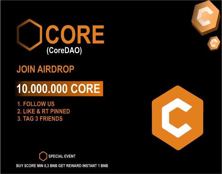 AirdropSurvey's tweet photo. 🤑 Real #Airdrop: CoreDAO 

🏆 Reward: 10 Million $CORE

♐ Open airdrop page: https://t.co/IZ91T5Dgp6

📒 Complete all the tasks &amp; submit your details.

🔘 Details: https://t.co/2fLf41zZZf

#Airdrop #CoreDAO #CORE #RealAirdropzone #Airdropzone #airdropzonereal #CoreDao_Org https://t.co/gW9Qz1TJ7Y