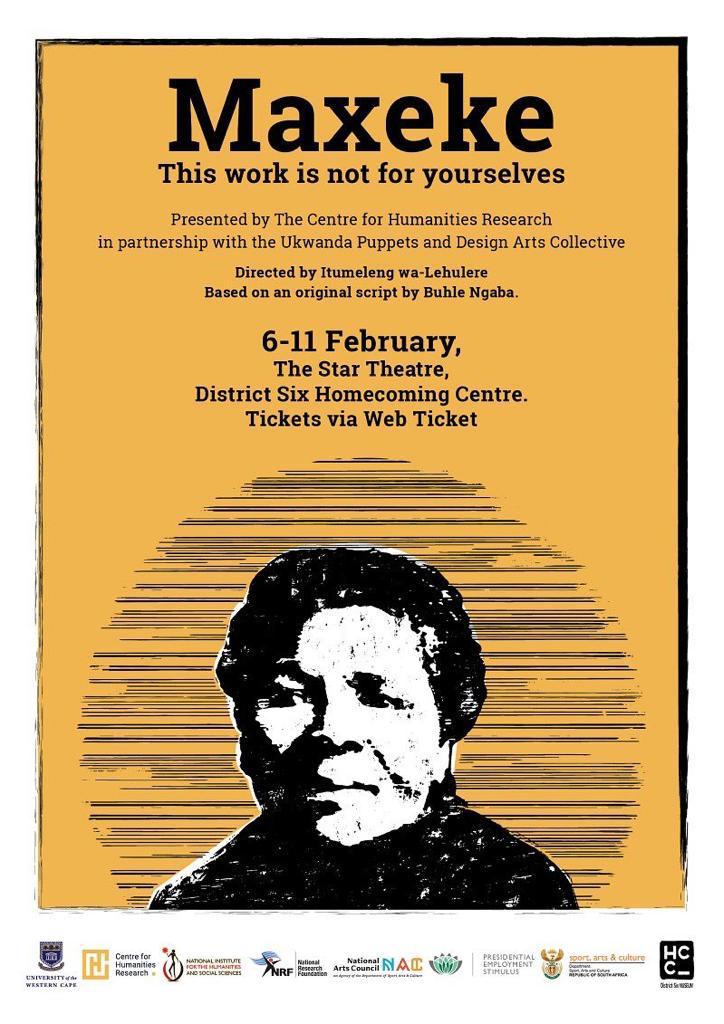 MaxekeOnline's tweet photo. Our team is so excited to be attending the premiere of #MAXEKE: "This work is not for yourselves", a @chr_flagshig and Ukwanda Puppet and Design Company theatre production. https://t.co/59dpavUagz