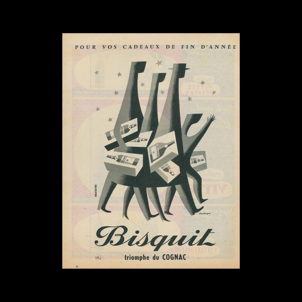 DesignReviewed's tweet photo. Bisquit triomphe du cognac, Advertisement, 1956. Design by Guy Georget.
#vintageadvertising #guygeorget https://t.co/8aPAeOktJI https://t.co/gFCcadVrsq