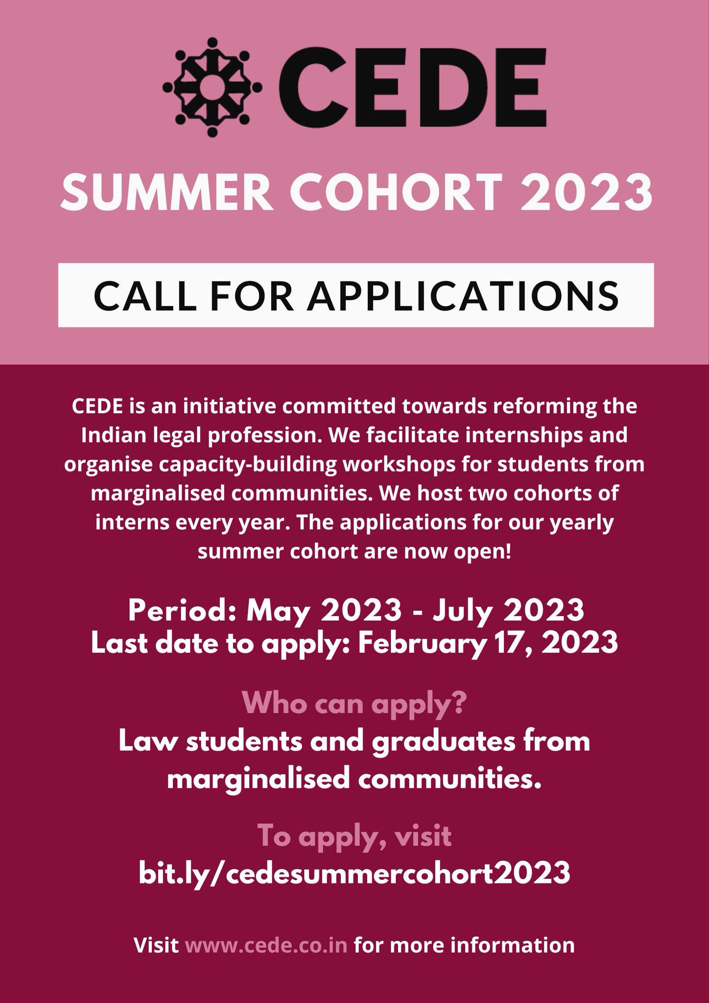 CEDE on Twitter "Applications for the CEDE Summer 2023 Cohort are now