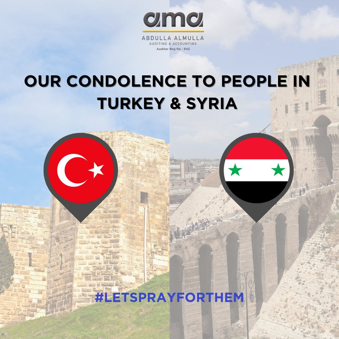 am_audit's tweet photo. Our deepest condolences to the people in Turkey and Syria and all affected by devasting earthquakes.
#turkiye #Syria #earthquake #deaths #injuries #PrayForTurkey #PrayForSyria #letsprayforthem #TurkeyEarthquake #الهزه_الارضيه #هزه_ارضيه https://t.co/B7ppsYfaUt