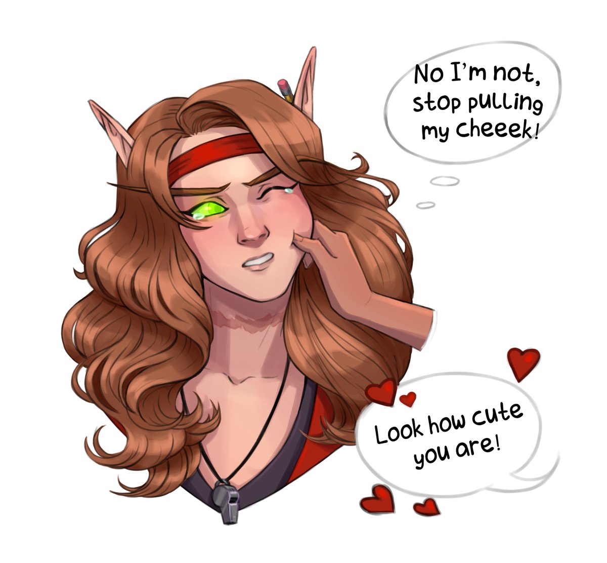 Meta3601's tweet photo. @KirshiVanilla I'll offer up my Evie, A funny story would be no matter what scary thing she meets she'll always draw them with a smiley face. For example she drew a Death Knight showing off a smiley face. The drawing below: https://t.co/Nqm9U7OjeU