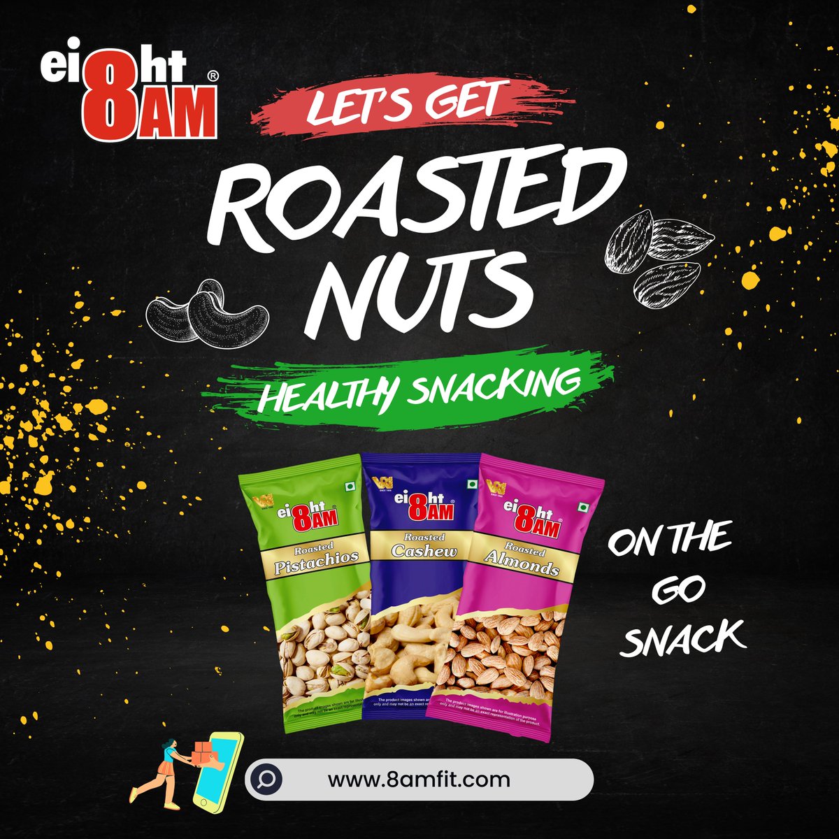 Our 8AM roasted nut collection features on-the-go packs of roasted almonds, roasted cashews, and roasted pistachios, now combined for a delicious and healthy snack option.

Order now at 8amfit.com

#nuttycombo #healthysnacking #8AMsnacks #8am #healthysnacking