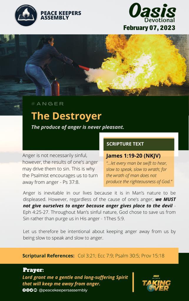 PeaceKeepersInt's tweet photo. Oasis Daily Devotion ~The Destroyer https://t.co/Ypip8JnF30