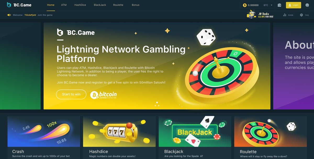 ⚡⚡⚡⚡  Trending venue  ⚡⚡⚡⚡

BC.Game  🎲🎮
@BCGameOfficial
A BlockChain Game platform with provably fair,fast payouts and free faucet.

LightningNetworkStores.com/e/bc.game

#LN #btc #lightning #bitcoin #bitcoinLNS #LightningNetwork