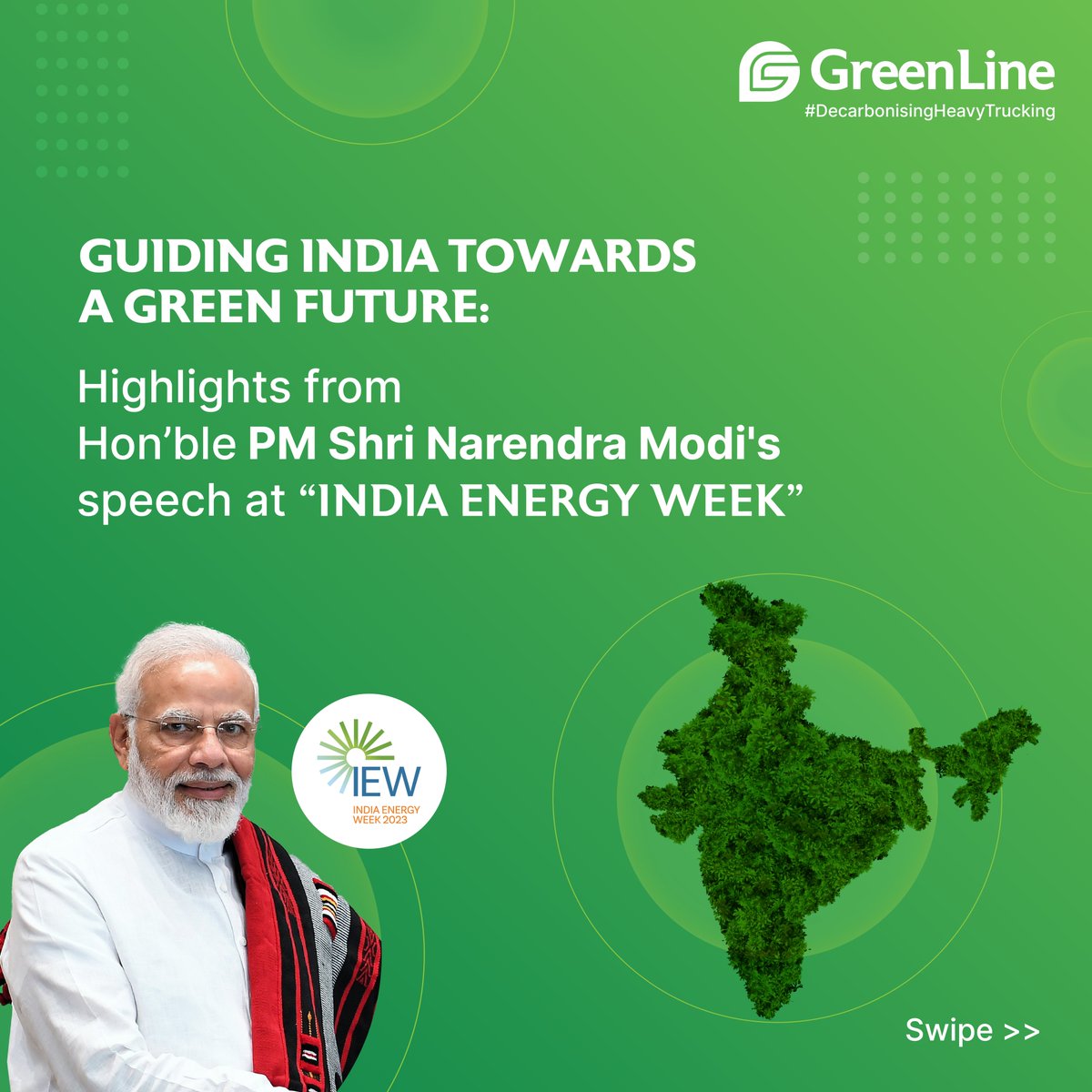 GreenLine_In's tweet photo. The Prime Minister’s address at the ongoing #IndiaEnergyWeek2023 showcases our country’s commitment to the increased usage of #cleanenergy, #alternativefuels, and #RenewableEnergy
#primeministerofindia #energytransition #decarbonization #lng #SwitchToLNG https://t.co/m2dsmxgJHV