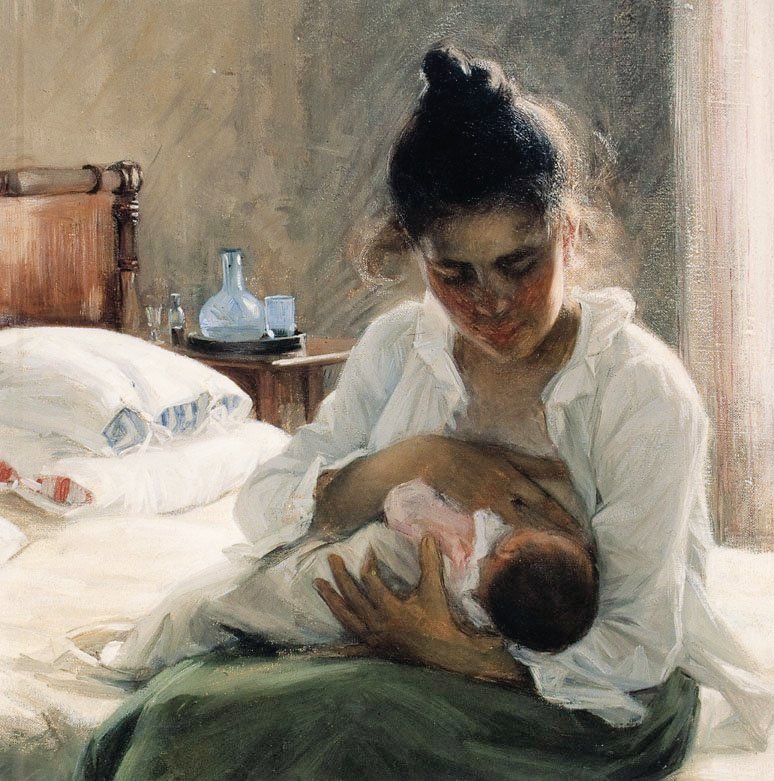 Motherhood, 1893 by Finnish artist Elin Danielson-Gambogi #WomensArt