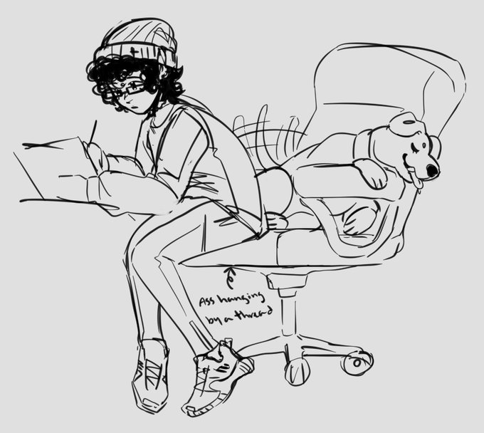 Also my backs killing me cause this is how I worked all day cause my dog doesn't understand personal space 