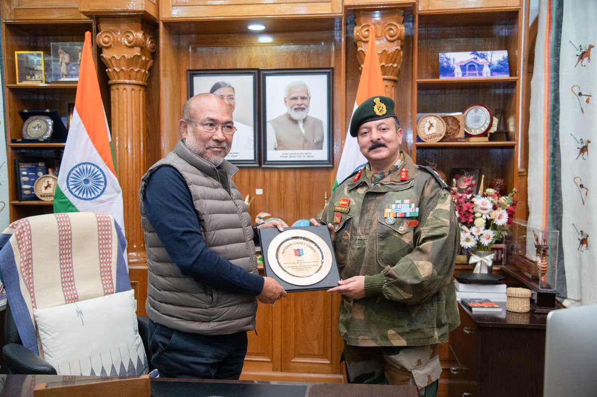 NBirenSingh's tweet photo. Was called on by Major General Gagan Deep, New ADG, NCC, North East at my office today. 

Had a discussion on the expansion of NCC activities, roles of youth in promoting nationalism, self- discipline and various activities towards growth. https://t.co/15AtfoY3Xr