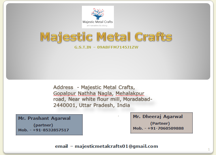 BlissInterio's tweet photo. Brass and Copper sheet Manufacturer-

We are manufacturers of brass and copper sheet, circles, silli.
Team Majestic Metal Crafts
Dheeraj Agarwal | Prashant Agarwal
+91-7060509888|91-8532857517
e-mail id- majesticmetalcrafts01@gmail.com
#brassic #handicraft #interiordesigners https://t.co/DZ4kQU5s2Y