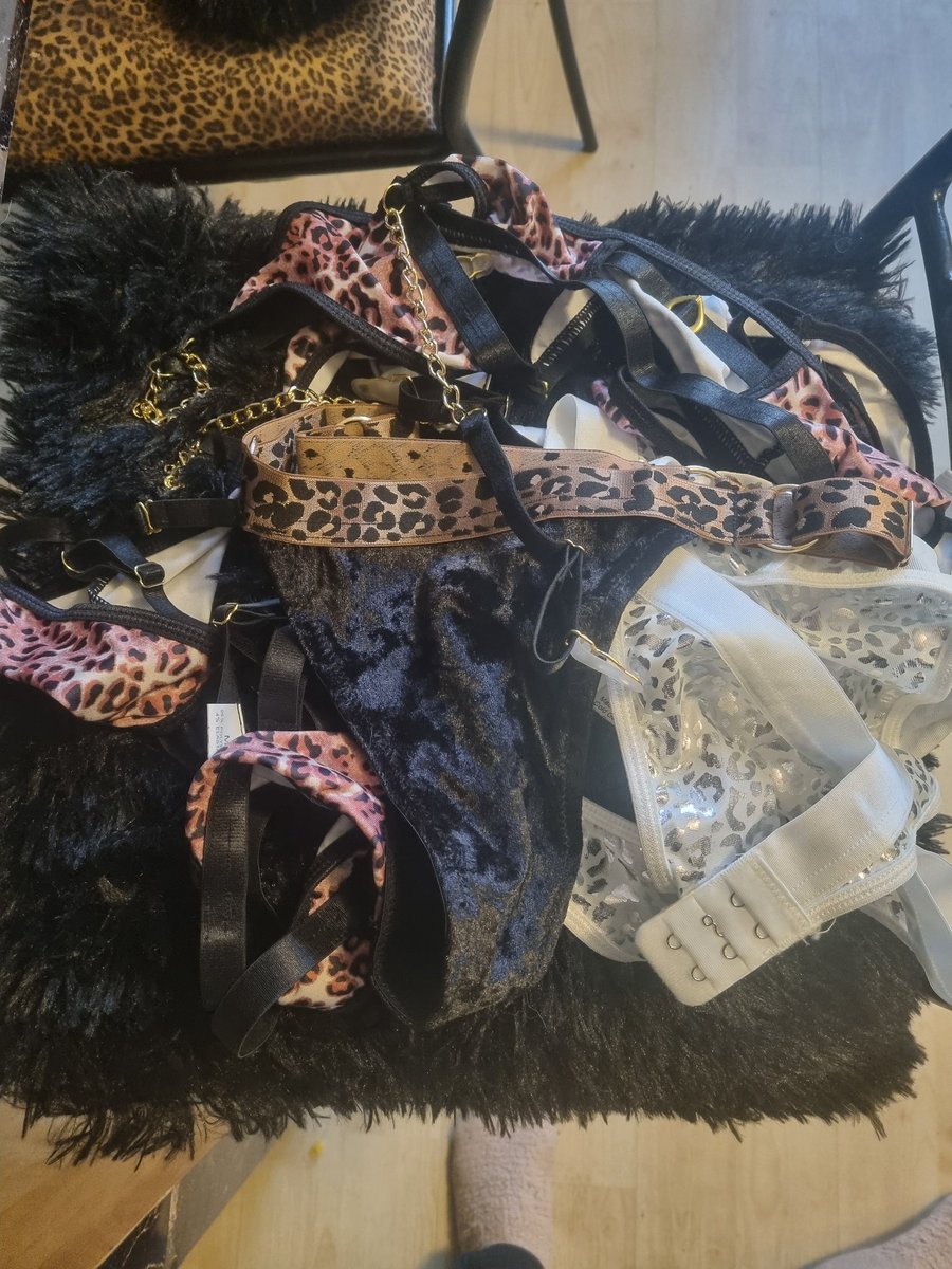 TheOnlyFyre's tweet photo. A pile of sexiness to try on for you all  :) Pics start today. #sexylingerie #animalistic #wildwoman #milf #redhead #adultlifestyle #feelingsexy #stockingsandheels https://t.co/O6V1w5vvve