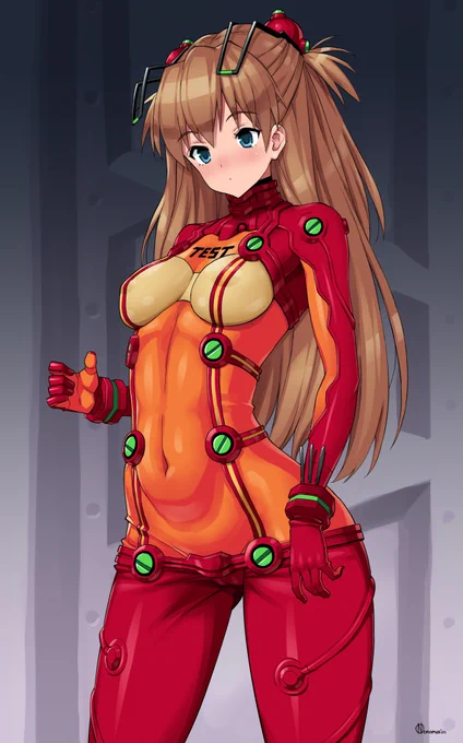 Skebでリクエストいただいたテスト用プラグスーツのアスカです。 