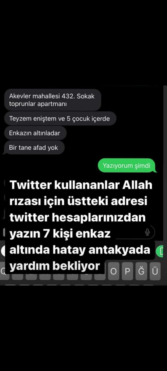 mascunel's tweet photo. ALLAH RİZASİ İCİN BİR YARDİMCİ OLUN
#deprem 
#depremantakya 
#AFADANTAKYA 
#AHBAP 
@ahbaphatay 
@AFADHatay 
@IstanbulAFAD 
@AFADBaskanlik https://t.co/hbInsseZGO