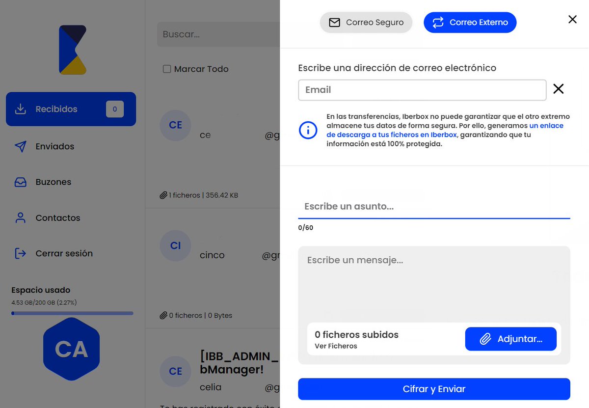 iberboxcom's tweet image. 🔐¿Sabías que con Bmail de Iberbox puedes transferir archivos de gran tamaño de una forma totalmente segura y privada?

¿A que esperas para probarlo? Regístrate aquí ➡: iberbox.com/register 

#transferenciadearchivo #protecciondedatos #Iberbox #Bmail