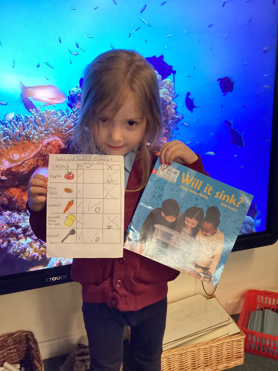 We have a wonderful selection of phonics books in school linked to our @LettersSounds Little Wandle scheme. Indie in Reception was inspired by her non fiction phonics book this week to create her own experiment at home! 👏📖 🌟 #inspiredtolearn @AdAstraTrust