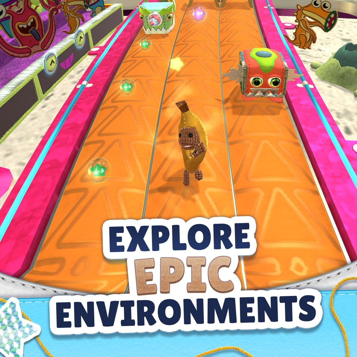 SackboyMobile's tweet photo. #UtimateSackboy is available for pre-registration. Be one of the first to explore epic environments...but dressing as a banana is optional!

https://t.co/phZF3RmweA

#LittleBigPlanet #Exient #Sackboy #Costumes https://t.co/l5qanundNq