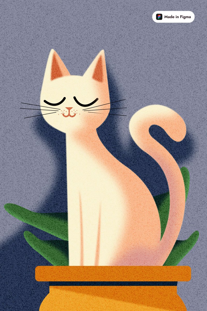 Just created a purrfect cat illustration on Figma! Can't wait to share it with the world 🐱🎨 #digitalart #figma #catillustration #designlove'