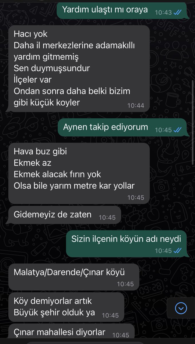 Malatya, Darende, Çınar mahallesi bütün köy yardım bekliyor, arkadaşlar RT yapalım lütfen <a href="/Kizilay/">Türk Kızılay</a> <a href="/AFADBaskanlik/">AFAD</a> 
#deprem  #malatya #YARDIM