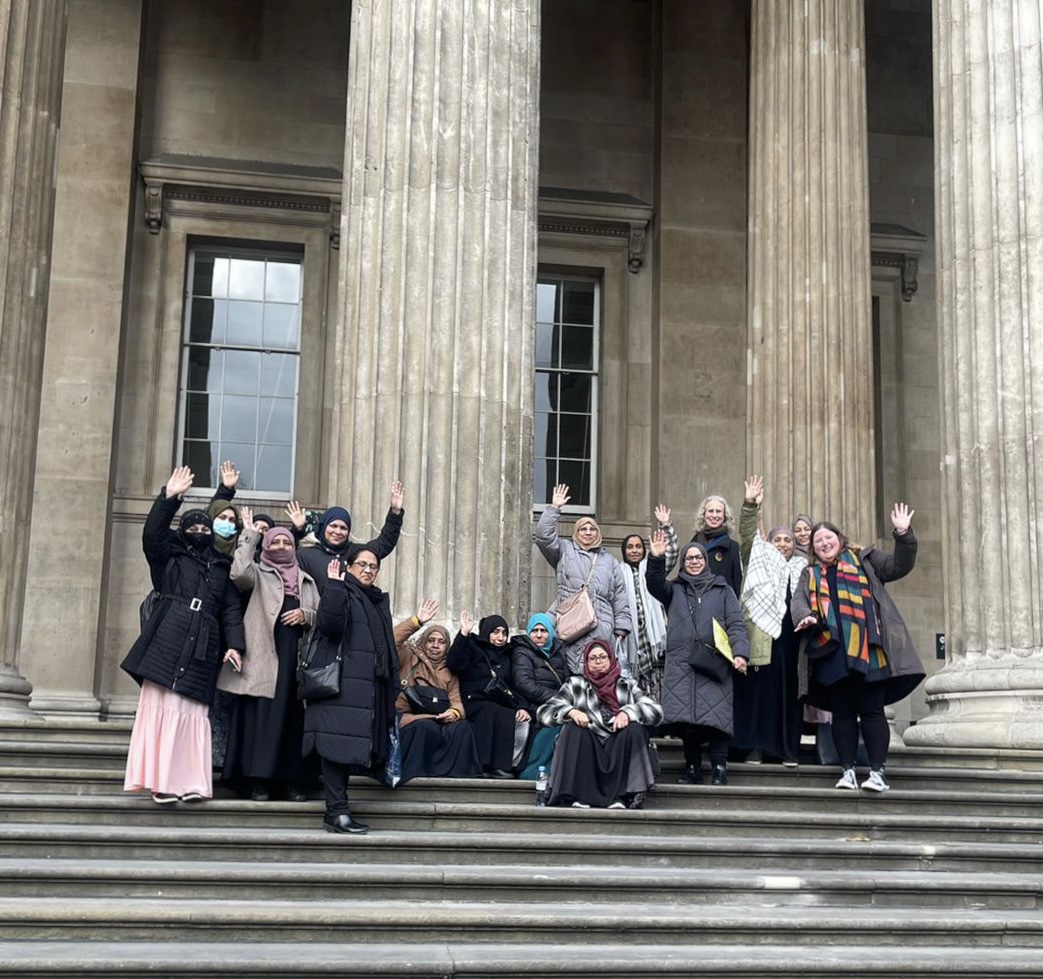 Really pleased to be able to take a group of our English for Sewing class attendees to the British Museum last week. We really enjoyed exploring the Islamic World exhibits. Our classes researched items on display before coming along. Everyone looks forward to going again.