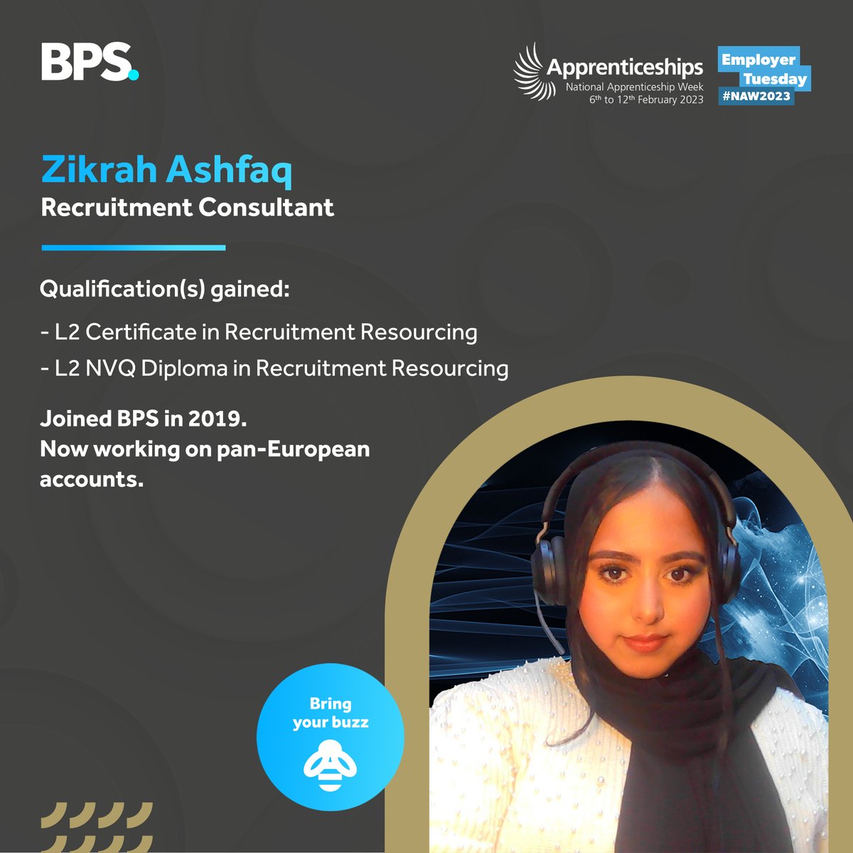 bps_world's tweet photo. Today marks ‘Employer Tuesday’ as part of this year’s National Apprenticeship Week.

Our apprenticeship programme has provided a fantastic platform for young talent. And we’re proud to say that many of our Rising Stars are still with us today! 🌟

#NAW2023 #SkillsForLife https://t.co/6LVWKX2x5k
