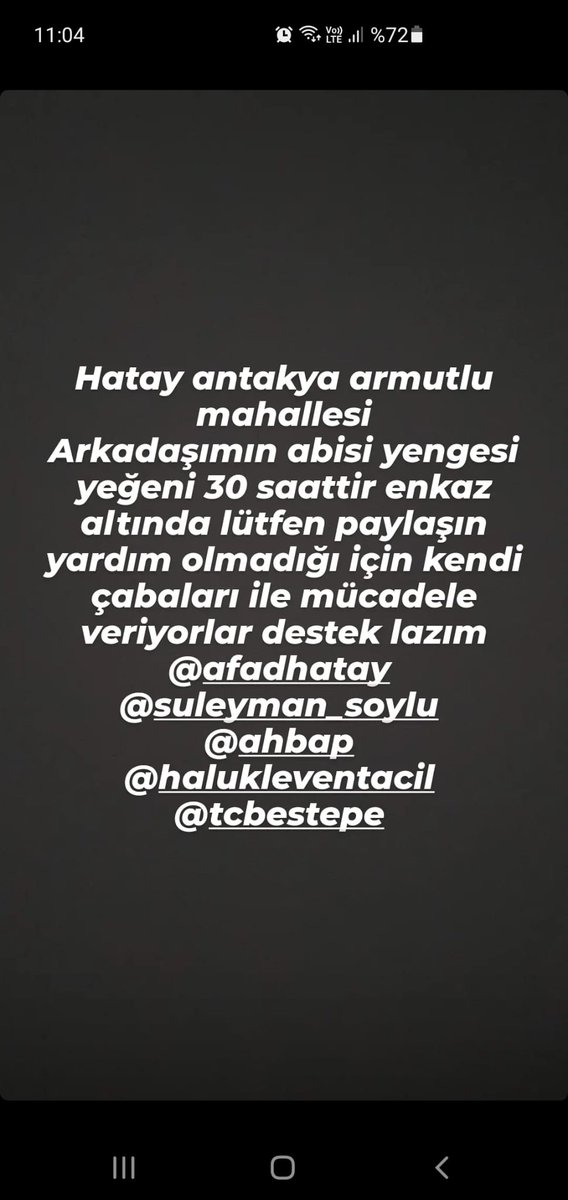 #hatayyardimbekliyor #deprem #ACILYARDIM #HalukLevent #AFAD #ihh #AFADhatay <a href="/AFADHatay/">AFAD HATAY</a>