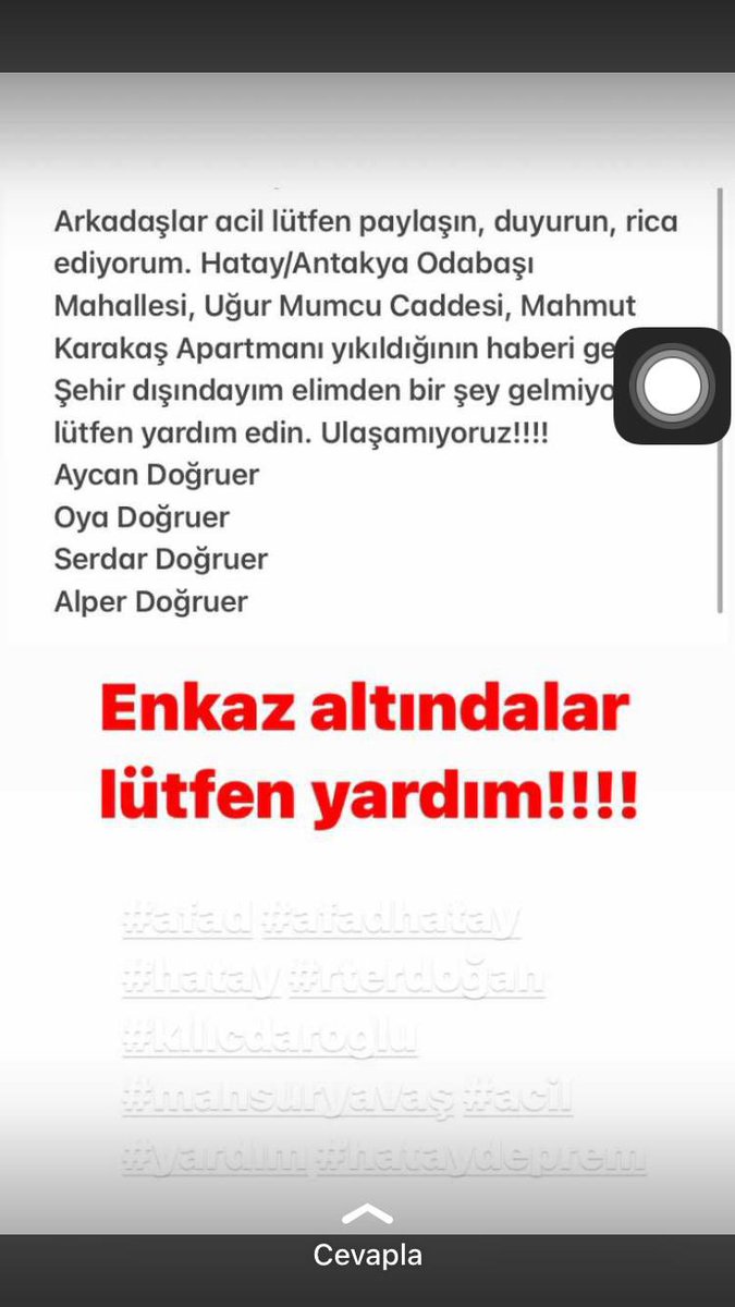 Hala haber alamıyoruz nolur yardım