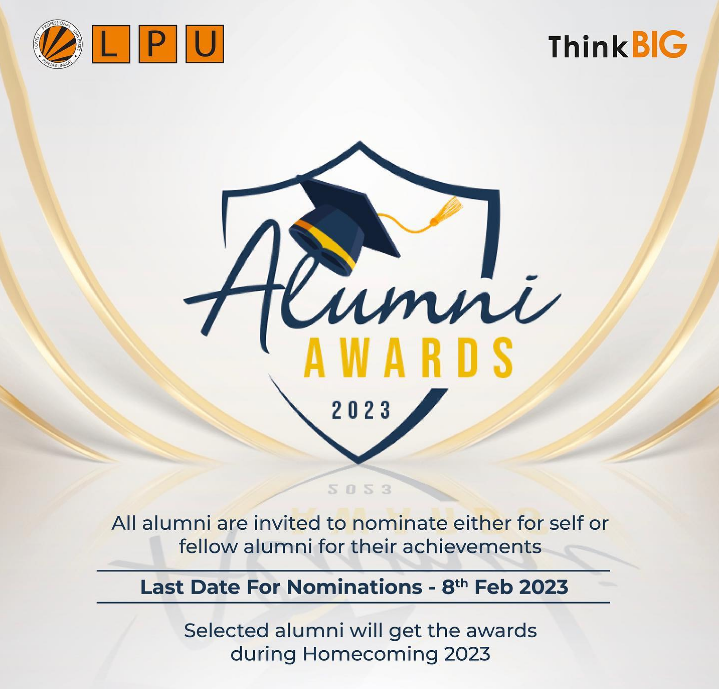 It's time for our wonderful Alumni to get celebrated and honoured for their achievements at LPU's Alumni Awards 2023!
Send in your nominations by 8th Feb at bit.ly/3JDmOD7 and share this news with your fellow vertos!
#LPUStudentAchievements #ProudVertos