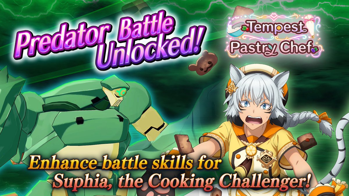 SlimeIM_en's tweet photo. 💥Predator Battle unlocked 💥
By playing Predator Battle, you can obtain various types of skill enhancements exclusive to #Suphia, the Cooking Challenger, some of which can be used to enhance unique skills.✨
#SlimeIM #tensura https://t.co/UX4vxiW0QP